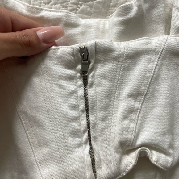 ZARA White Denim Corset Crop Top - XS - Picture 6 of 7